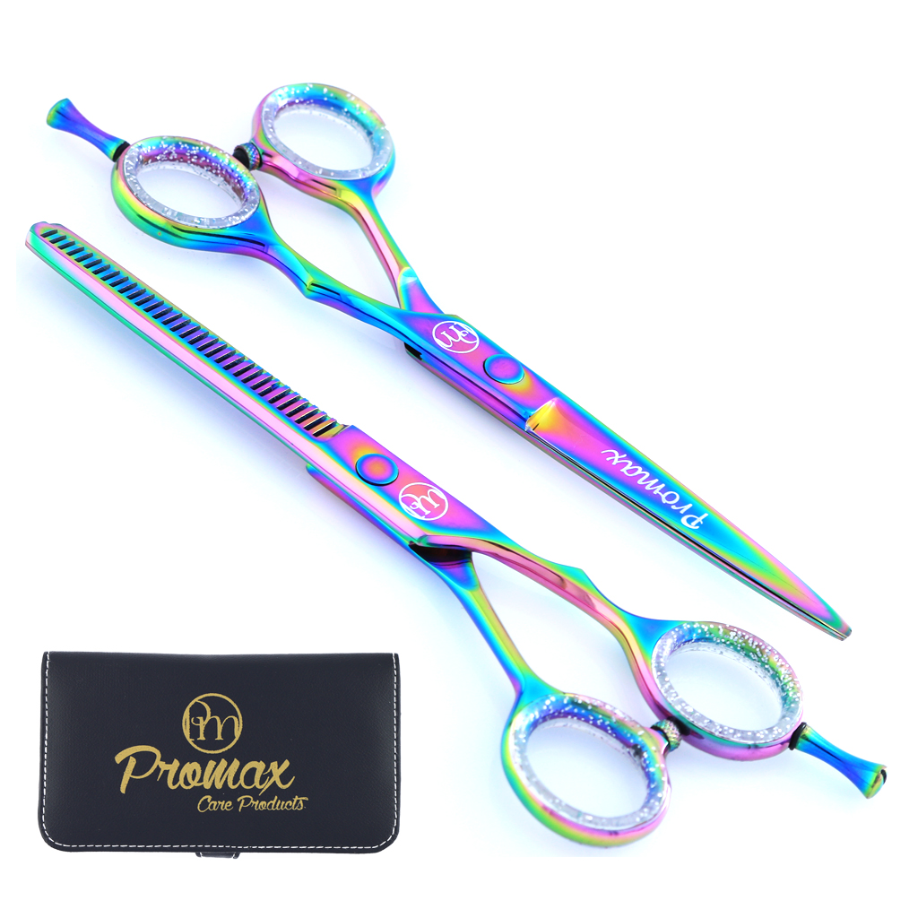 Professional Hair Cutting Shears Set / Barber & Thinning Scissors  Multi  Titanium With Case – PromaxCare